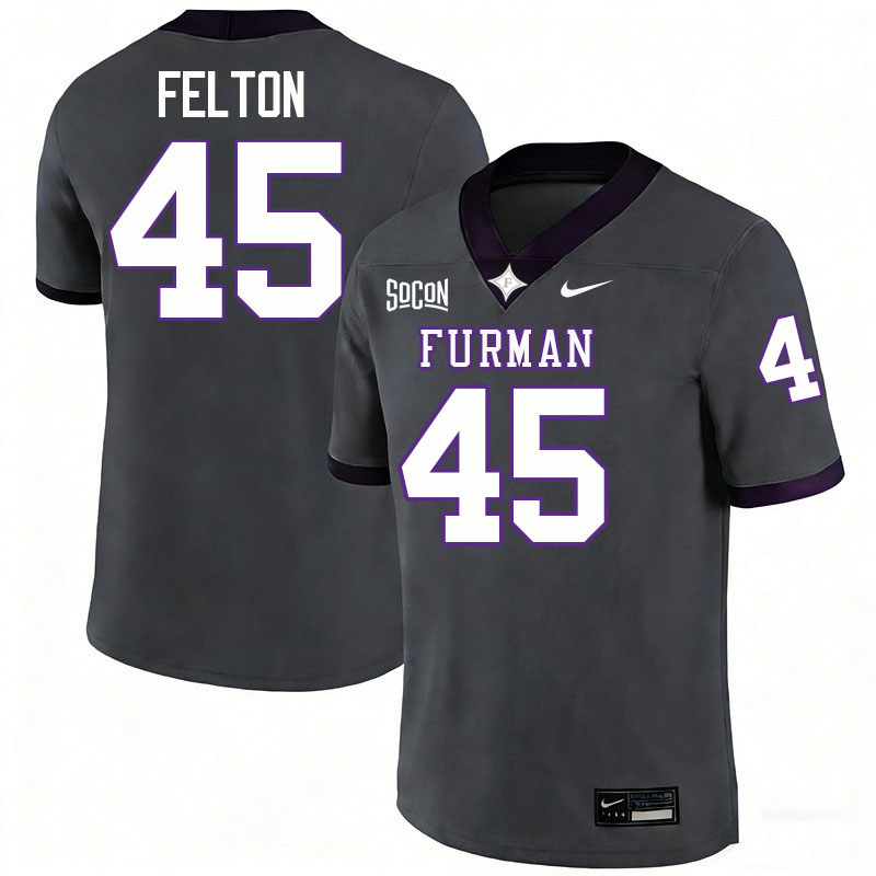 Furman Paladins #45 Jerome Felton College Football Jerseys,Uniforms-Grey